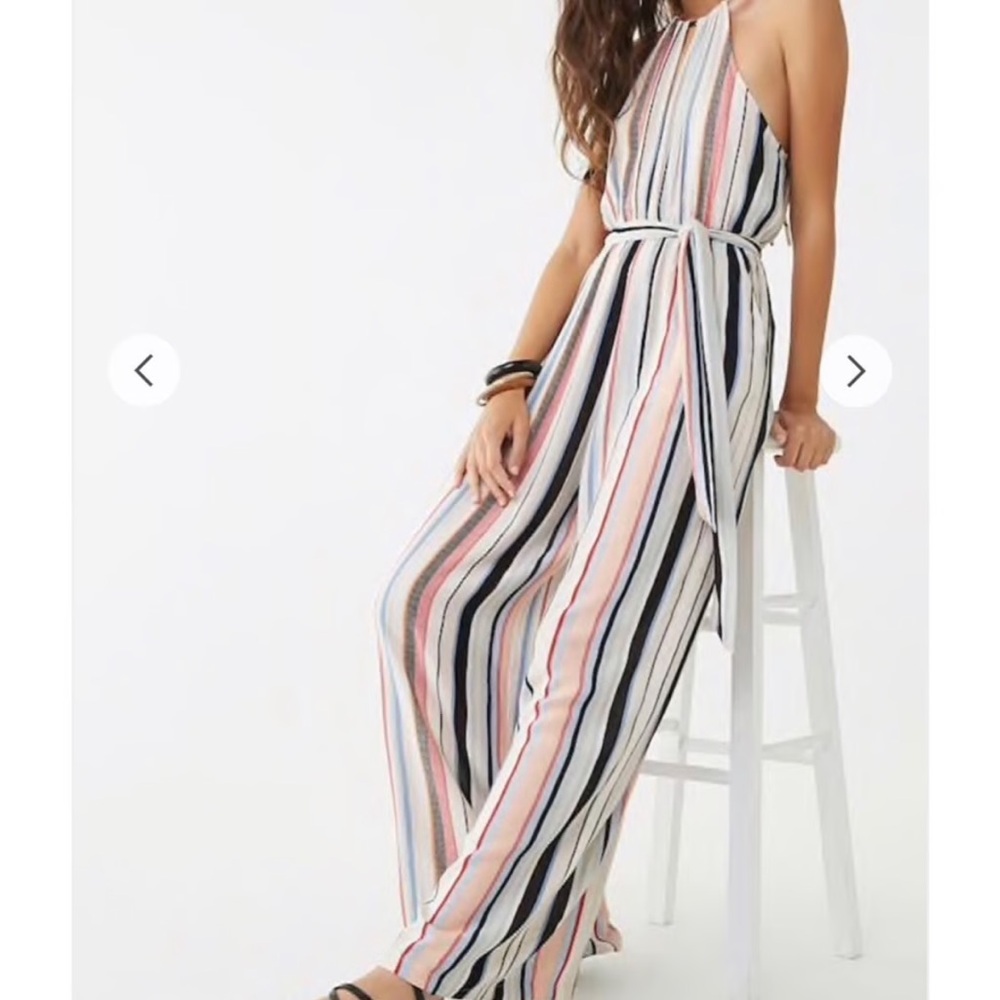 Forever 21 striped Jumpsuit NWOT